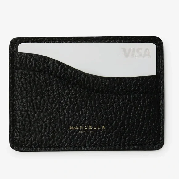 Marcella NYC Lilo Textured Black Card Holder - Picture 2 of 10
